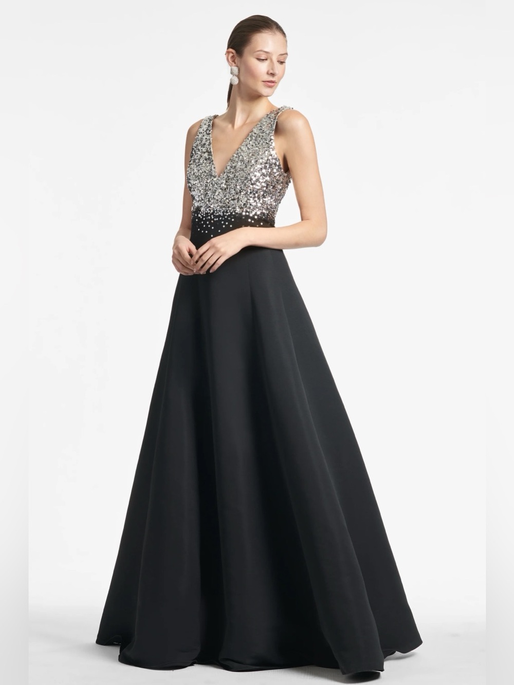 NWT Sachin & Babi Black and Sequin Caterina Gown Size 2